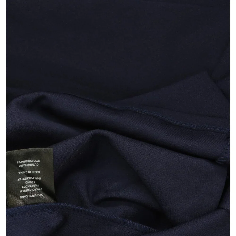 NWT B. Darlin Sleeve Mockneck Fit Flare Faux Pocket Mini Dress Navy Blue 13/14